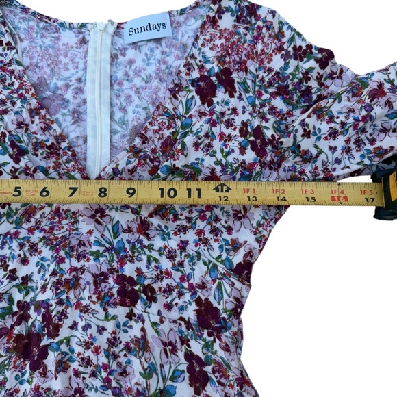 Sundays Floral V-Neck Ruffle Dress - Picture 5 of 7